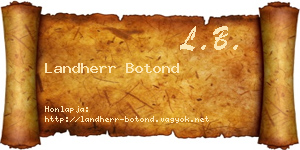 Landherr Botond névjegykártya